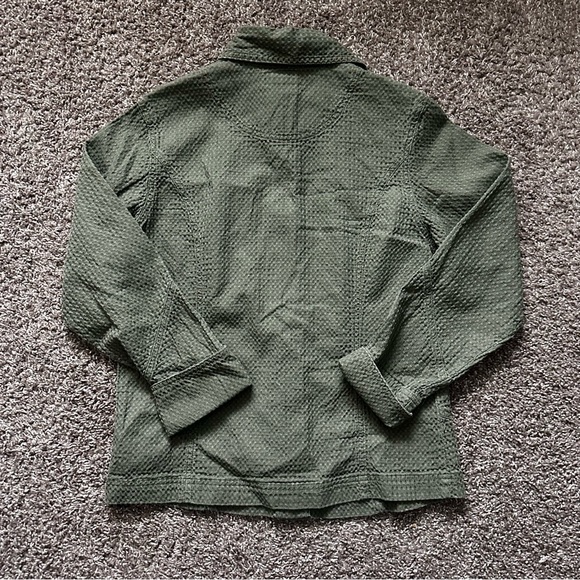 Columbia Sportswear Women’s Waffle Knit Shirt Jacket Green Button Up Size M - Picture 7 of 7